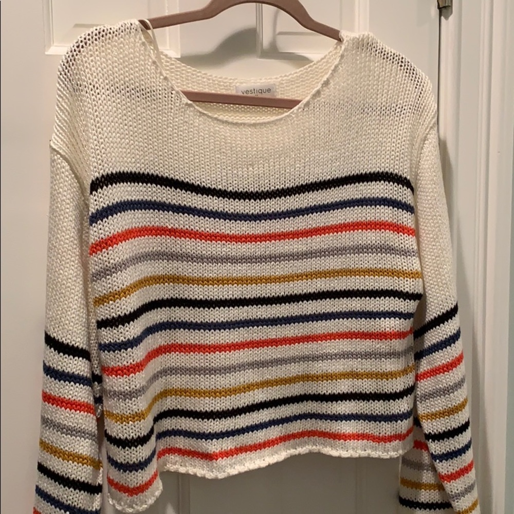 Vestique Striped Knitted Sweater